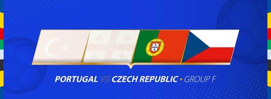 Portugal - checo república fútbol americano partido ilustración en grupo F. vector