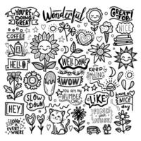 A collection of hand drawn doodle elements. Sketchy style of creative elements for a notebook. vector