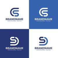 Letters CS or DS Monogram Logo, suitable for any business with CS, SC, DS, or SD initials vector