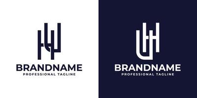 Letters HU and UH Monogram Logo, suitable for any business with UH or HU initials vector