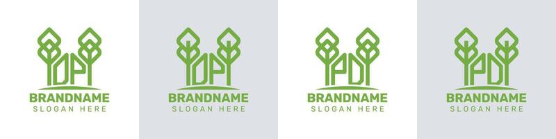 Letters DP and PD Greenhouse Logo, for business related to plant with PD or DP initials vector