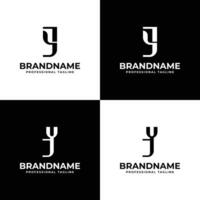 Letters YJ and JY Monogram Logo, suitable for any business with JY or YJ initials vector