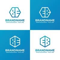 Letters BE and EB Hexagon Logo Set, suitable for business with EB or BE initials vector