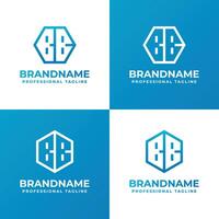 Letters BB Hexagon Logo Set, suitable for business with BB initials vector