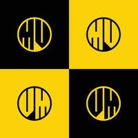 Simple MV and VM Letters Circle Logo Set, suitable for business with MV and VM initials vector