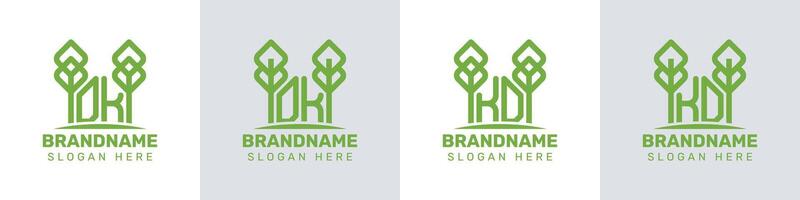 Letters DK and KD Greenhouse Logo, for business related to plant with KD or DK initials vector