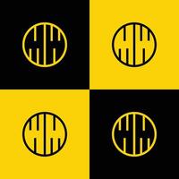 Simple MW and WM Letters Circle Logo Set, suitable for business with MW and WM initials vector