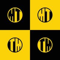 Simple MT and TM Letters Circle Logo Set, suitable for business with MT and TM initials vector