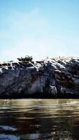 vertical of Rocks and sea video