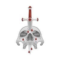 Illustration of skull and sword vector