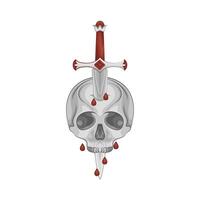 Illustration of skull and sword vector