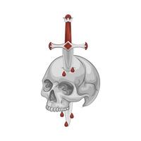 Illustration of skull and sword vector