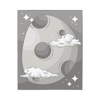 illustration of half moon vector