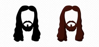 Jesus Christ face historical person silhouette portrait vector