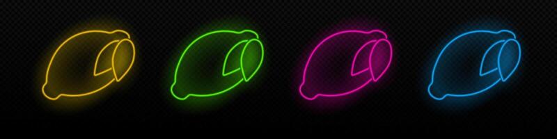 lemon neon icon. lemon glowing laser lamp vector