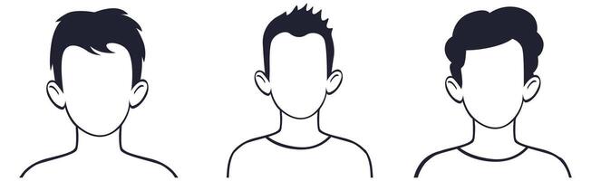 Profile of young man without face vector