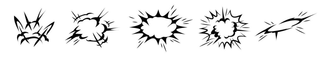 Comic explosion boom black silhouette effect vector