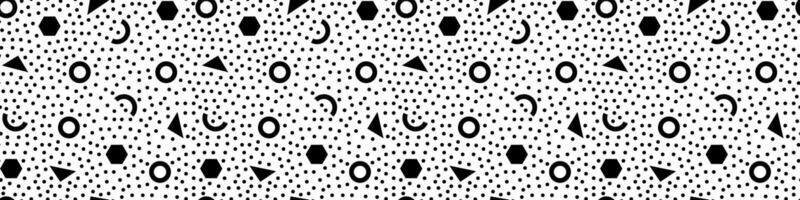 Geometric memphis triangle and circle seamless pattern vector