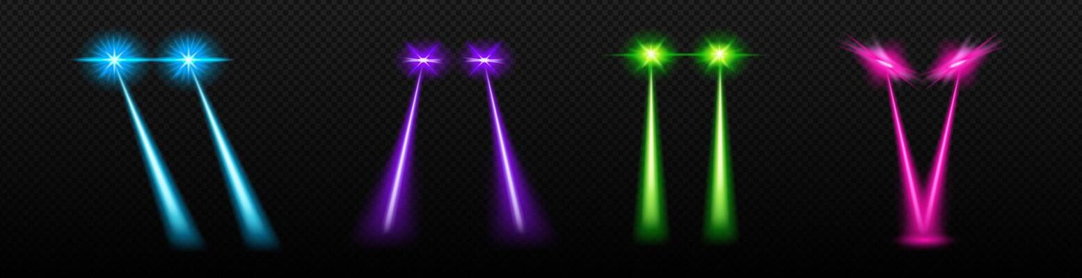 Laser color beams from eyes set