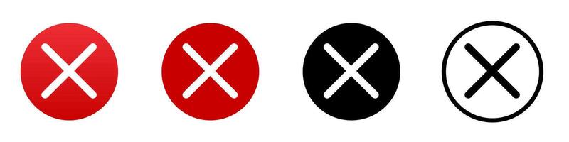 Red cross ban forbid icon vector