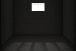 Dark empty prison room template vector