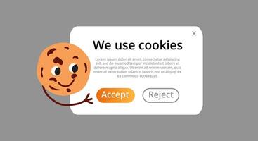 We use cookie homepage. Landingpage cookies with chocolate drops snack vector