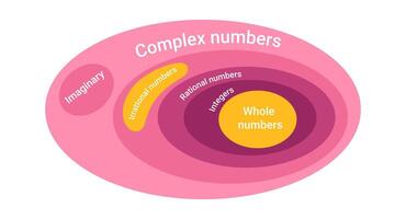 Complex and rational numbers diagram vector