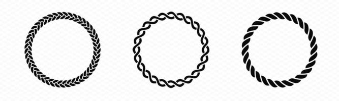 Braid circle frame. Round braided ring. vector