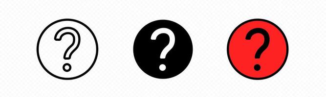 Question mark in circle icon. vector