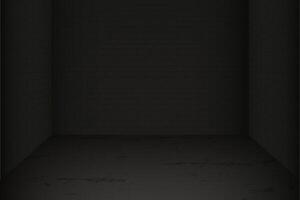 Dark brick room with concrete floor template vector