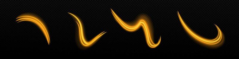 Neon glow yellow light design speed element vector