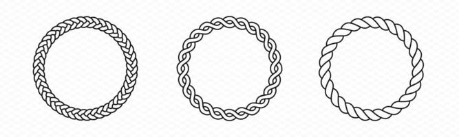 Braid circle frame. Round braided ring. vector