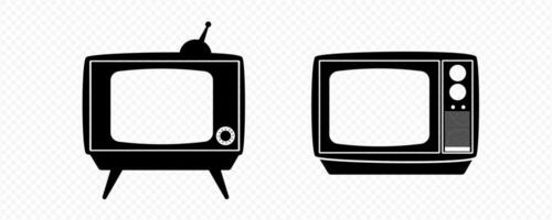 Old tv template. Vintage equipment with blank screen for broadcasts vector