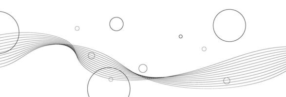 Geometric curve wave and circle background vector