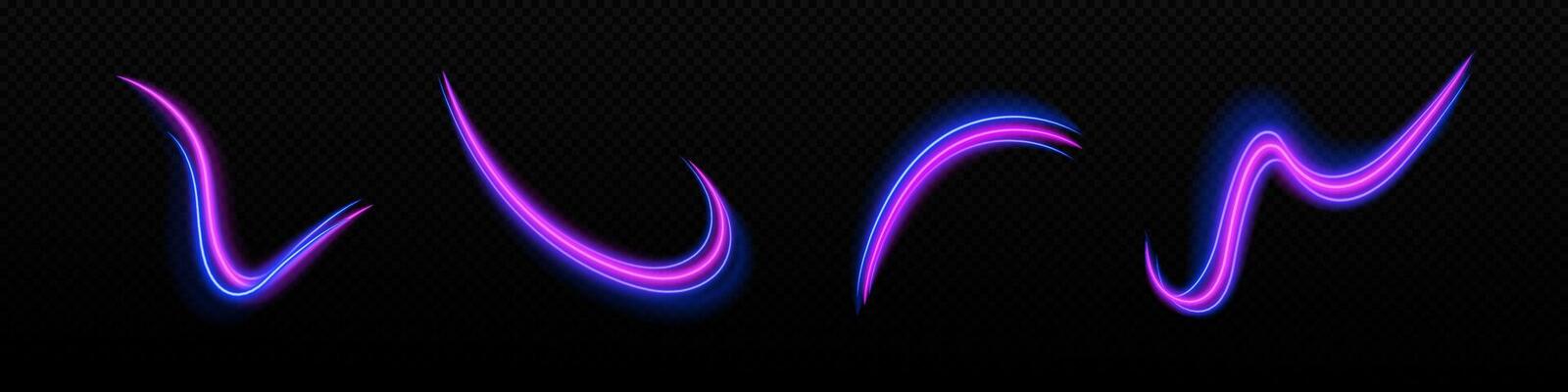Blue Neon glow Art Streak Speed. Purple blue neon speed lines