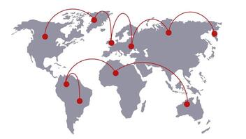 World map globe data network elements background vector