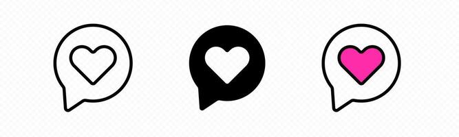 like notification message icon. Social media like icon vector