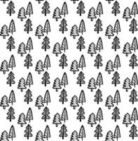 Christmas Tree Doodle Seamless Pattern. Winter Stylized Simple Fir Trees Endless Design for Wrapping Paper, Scrapbooking, Textile and Wallpaper. illustration vector