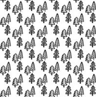 Christmas Tree Doodle Seamless Pattern. Winter Stylized Simple Fir Trees Endless Design for Wrapping Paper, Scrapbooking, Textile and Wallpaper. illustration vector