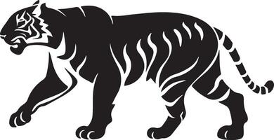 Black tiger silhouettes illustration vector