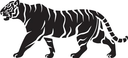 Black tiger silhouettes illustration vector