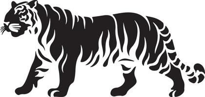 Black tiger silhouettes illustration vector