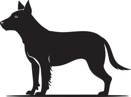 black silhouette of a dog isolated on a white background. vector