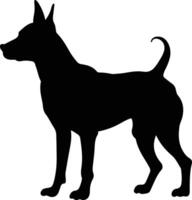 black silhouette of a dog isolated on a white background. vector