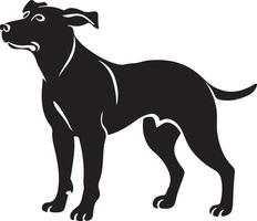 black silhouette of a dog isolated on a white background. vector