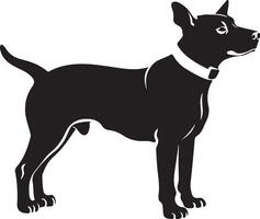 black silhouette of a dog isolated on a white background. vector