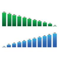 Chart graph. growth graph with arrow isolated on background. Growth direction design business concept. Analysis of information forecast. illustration vector