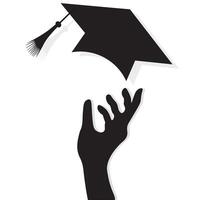 University or college graduate black cap illustration isolated on white background. vector