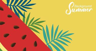 Watermelon background with watermelon slices and seeds. Summer background illustration. vector