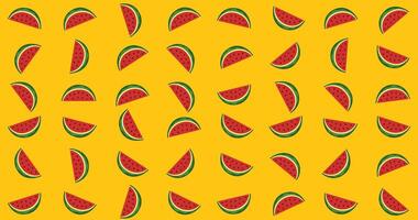 Watermelon background with watermelon slices and seeds. Summer background illustration. vector
